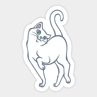 Begging for Pettings--White Cat Style Sticker